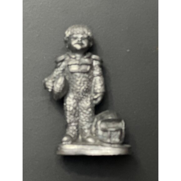 Michael  Ricker Pewter Figurine Boy With Football & Helmet 287 Collectible - Picture 3 of 8